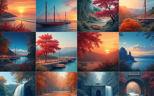 Mosaico di sfondi digitali artistici